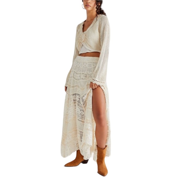 NWT FREE PEOPLE Rebel Maxi Skirt in Tofu size Medium - Picture 5 of 5